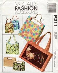4402 MCCALLS STRIPED HANDBAGS AND TOTES SHAPES PATTERN UNCUT